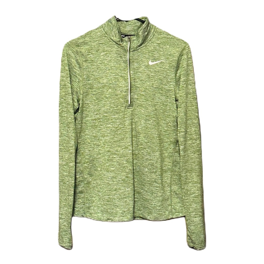 Nike Running DRI-FIT 1/2 Zip Pullover No Thumbholes Size Small Green
